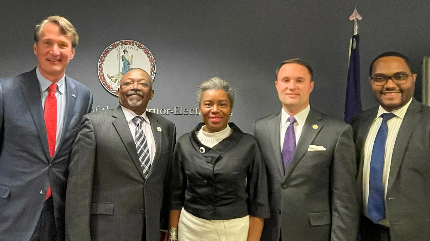 Virginia State Conference NAACP President Robert N. Barnette, Jr., and Executive Director Da’Quan Marcell Love met with Governor-elect Glenn Youngkin, Lieutenant Governor-elect Winsome Sears, and Attorney General-elect Jason Miyares earlier today.

The in-person, hour-long meeting took place at the request of the Virginia NAACP with the goal of creating a positive working relationship with the incoming administration from the very beginning.