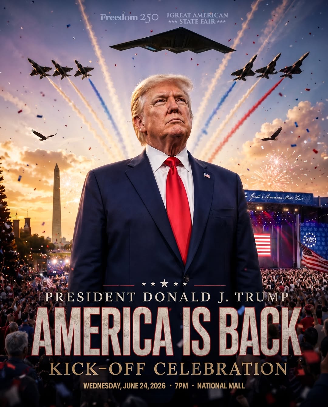 President Donald J. Trump — America Is Back Kick-Off Celebration, June 24 2026, National Mall