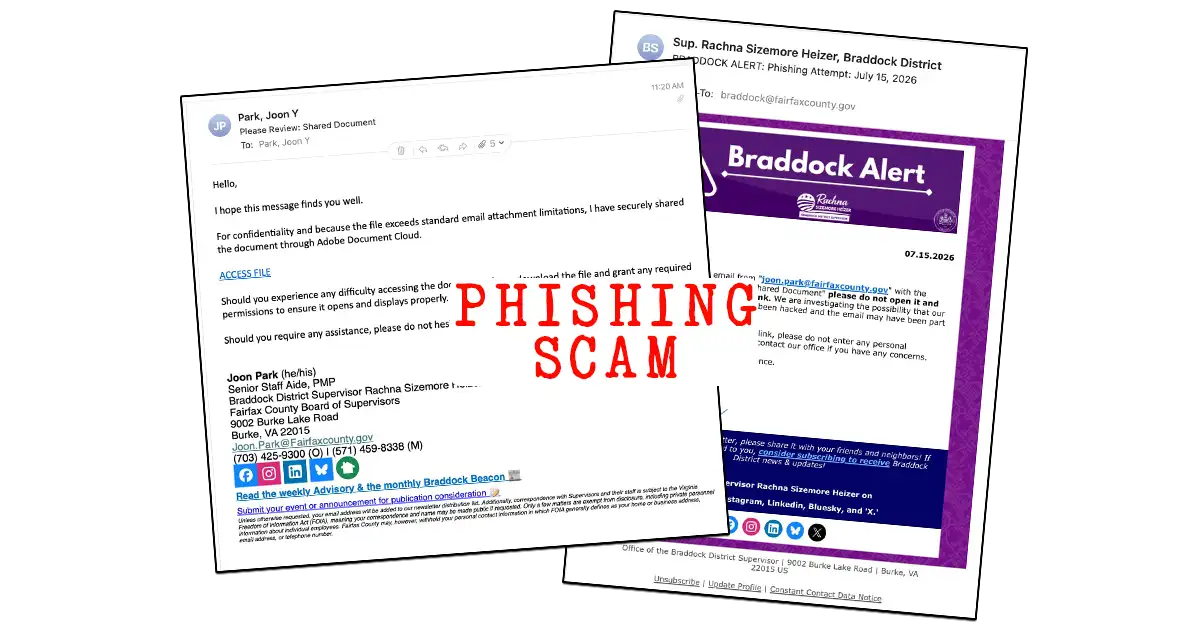 A Phishing Email Went Out From Braddock District Supervisor’s Office. Residents Deserve Answers.